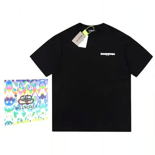Balenciaga Over Line Logo T-Shirt Black