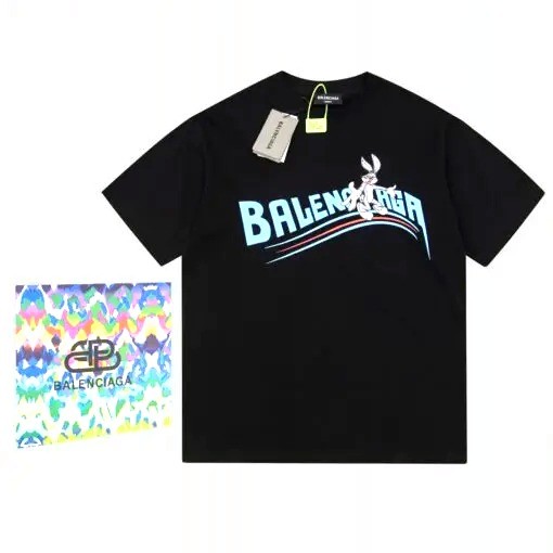 Balenciaga Wave Logo Micky T-Shirt Black
