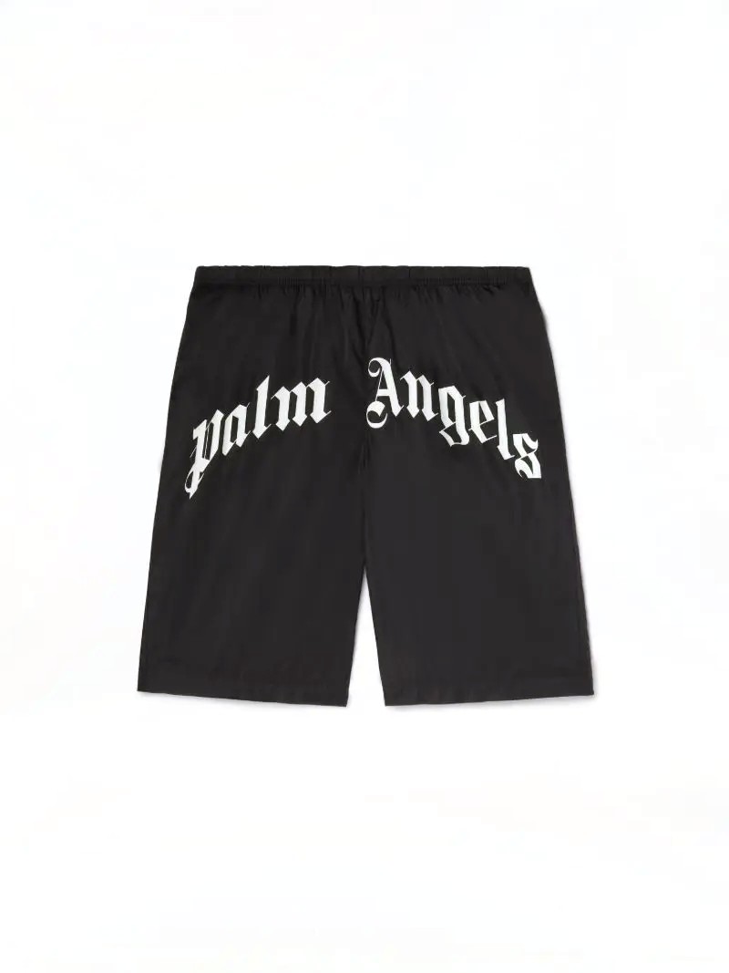 Palm Angels Curved logo Swim shorts Black