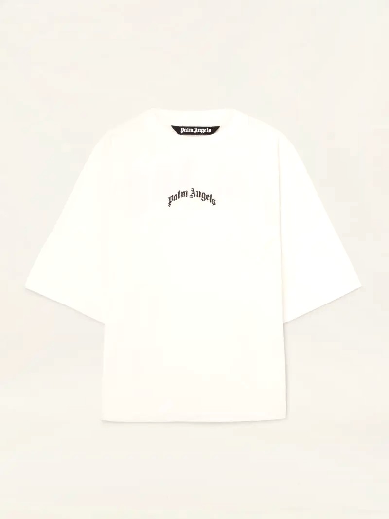 Palm Angels Curved logo Oversize T-shirt White