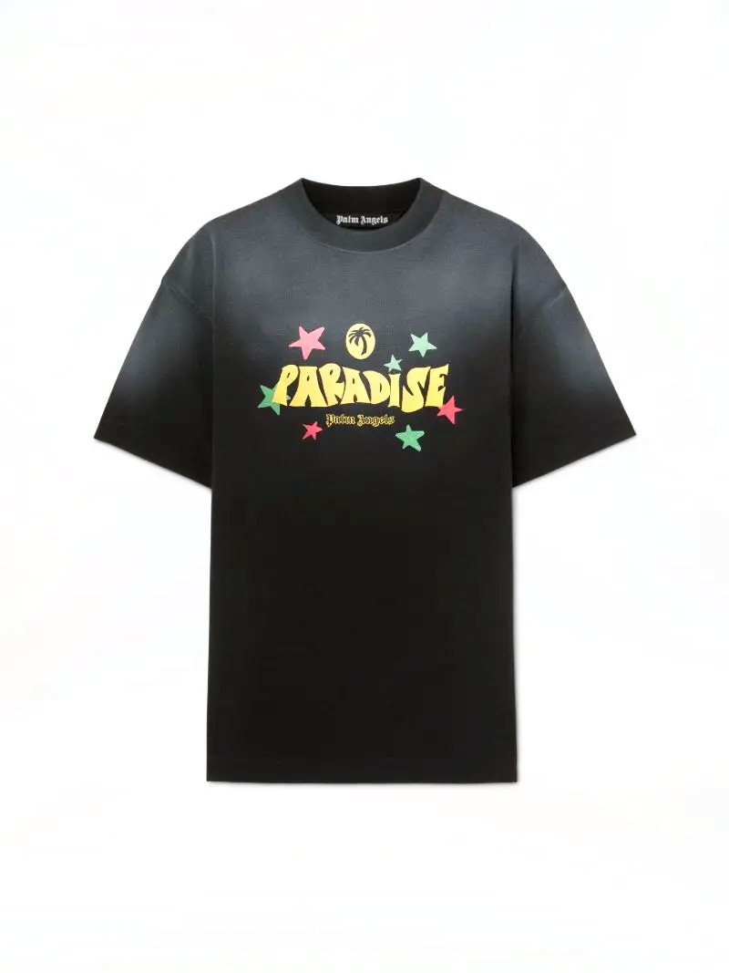 Palm Angels Paradise Print T-Shirt 1018 BLACK