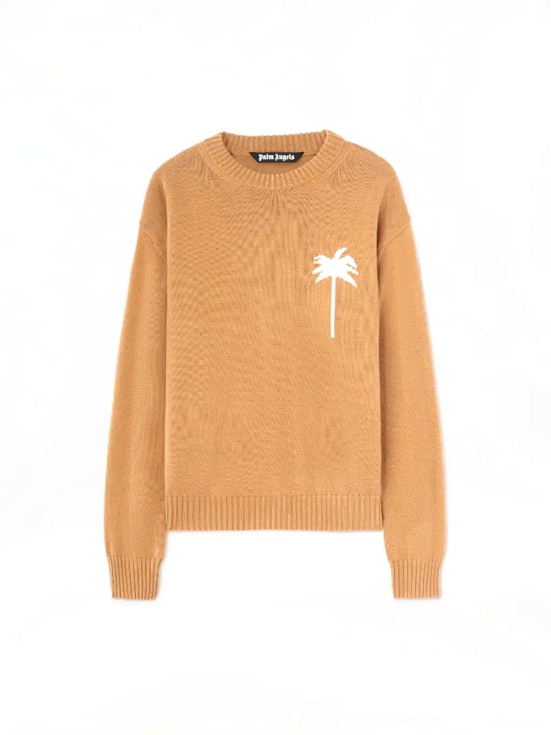 Palm Angels Palm Inlay knit sweater BEIGE
