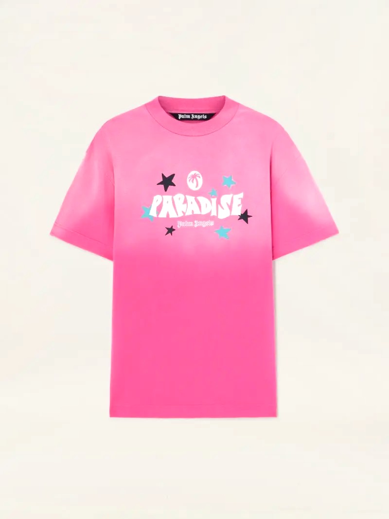 Palm Angels Paradise Print T-Shirt 3203 FUCHSIA