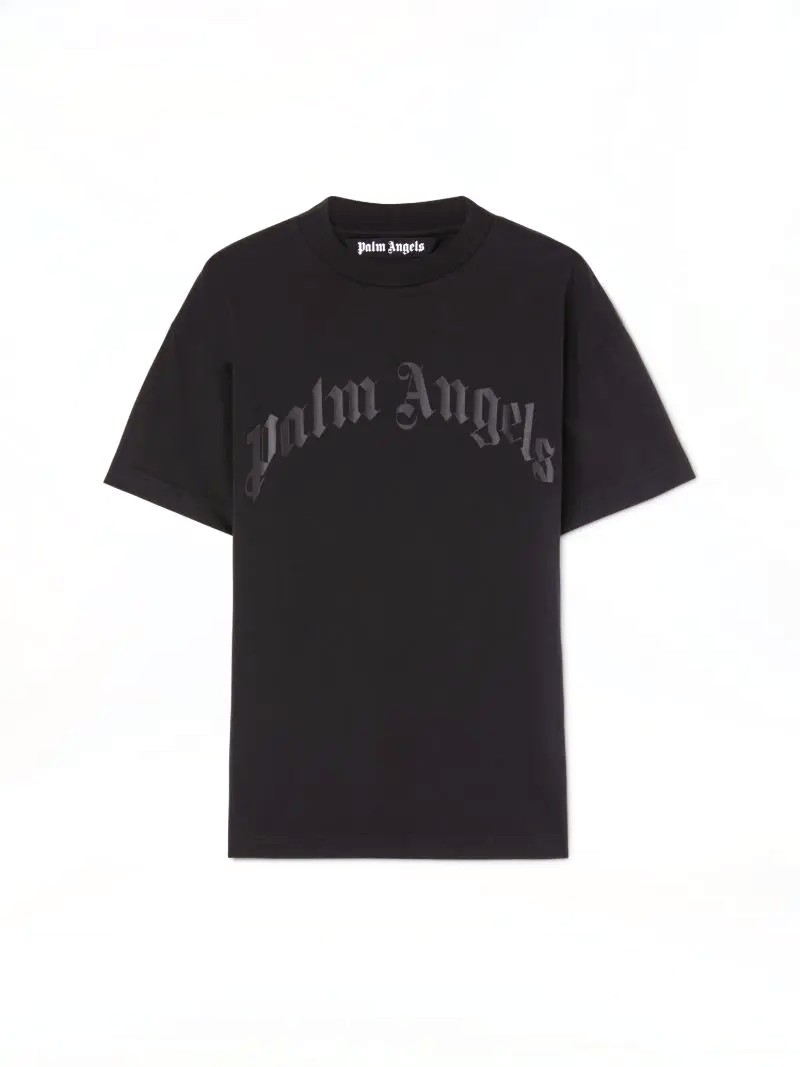 Palm Angels Curved Logo T-shirt BLACK