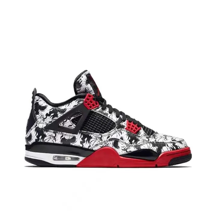 NIKE AIR JORDAN 4 BLACK X WHITE X RED
